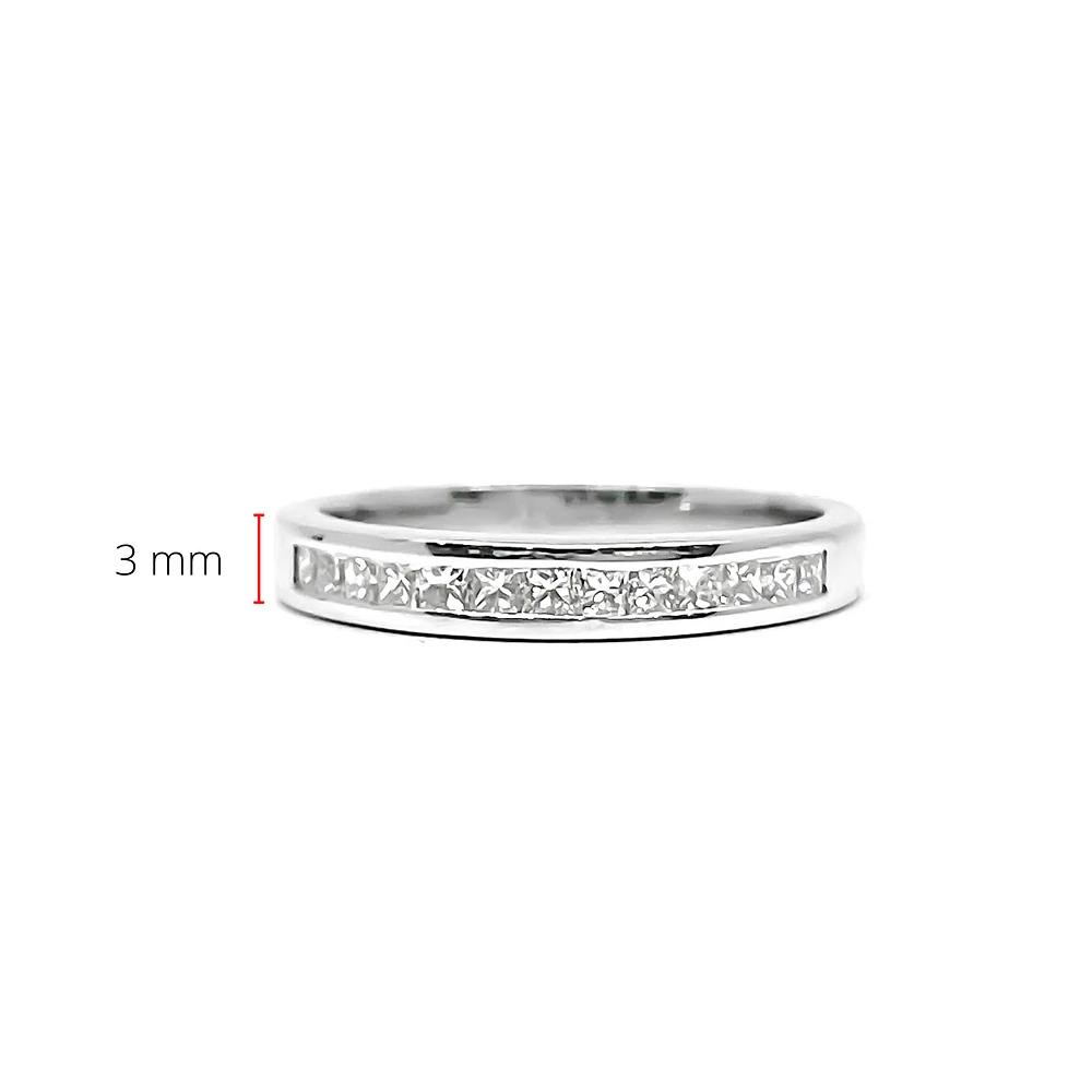 14K White Gold 0.40ctts Princess Cut Diamond Wedding Band