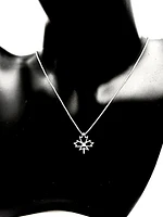Sterling Silver 0.08cttw Diamond Round Cut Pendant, 18"
