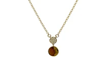 10K Yellow Gold 0.04cttw Diamond Necklace - 18"