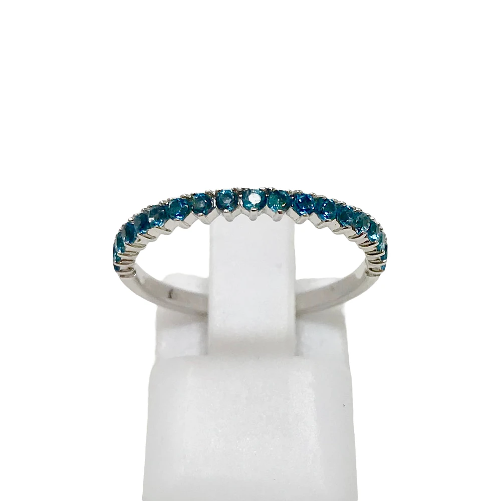 14K White Gold London Blue Topaz Ring