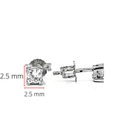 14K White Gold 0.15cttw Princess Cut Canadian Diamond Earrings