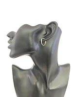 10K Two Tone Gold 19mm Earrings