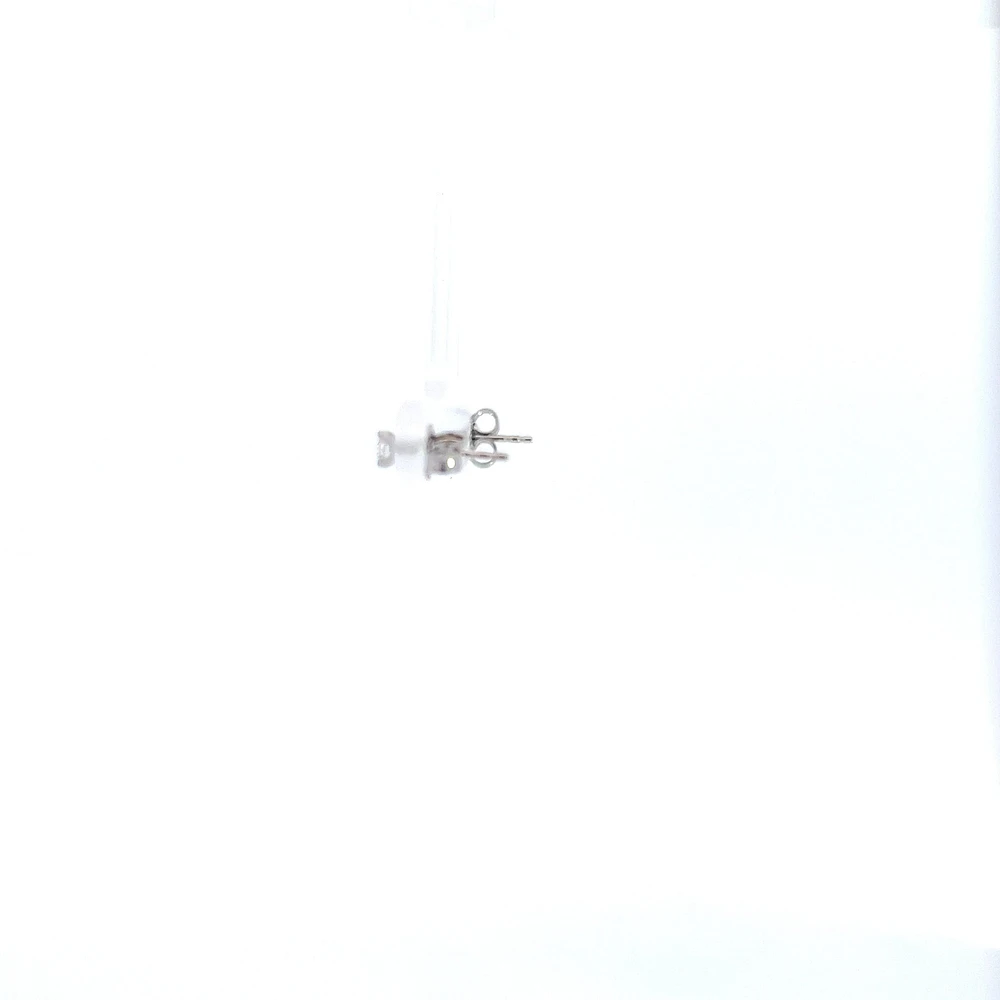 10K White Gold Diamond Solitaire Earrings 0.06cttw