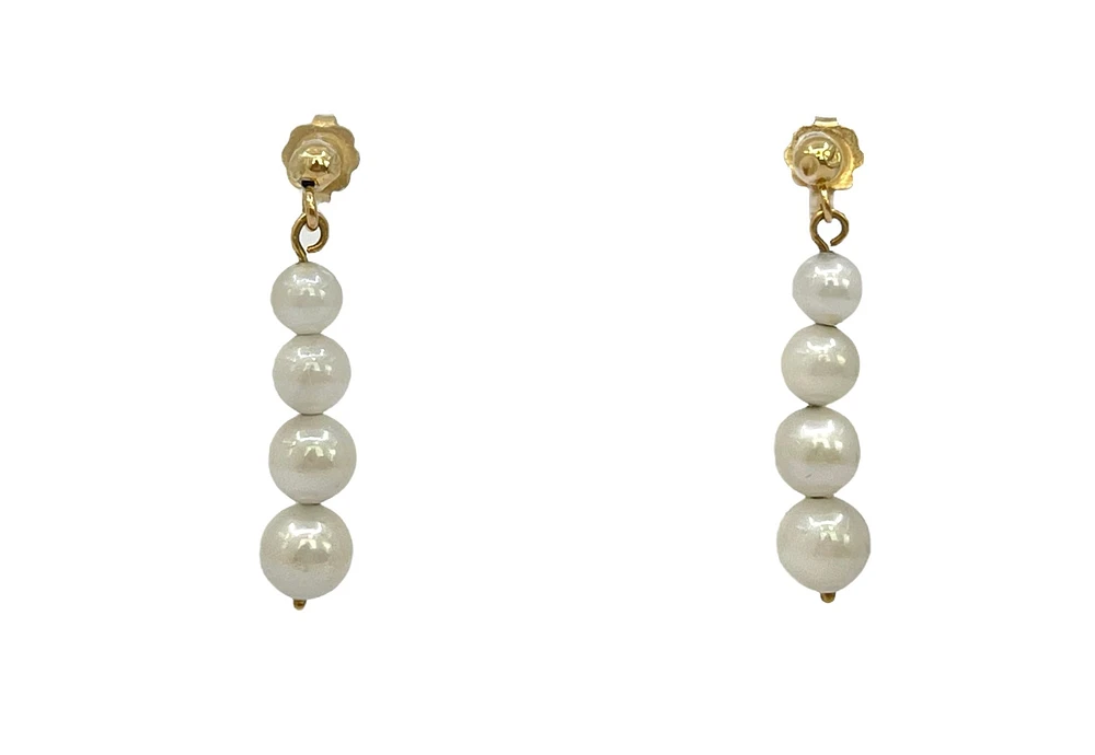 14K Yellow Gold Fresh Water Pearl Earring