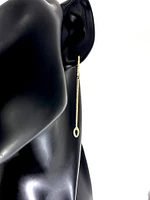 14K Yellow Gold 0.31cttw Diamond Drop Earrings - 57mm