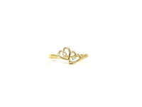10k Yellow Gold 0.01cttw Round Cut Diamond Ring, 5.75