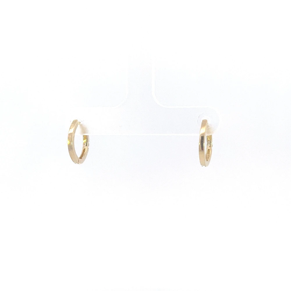 10K Gold 0.04cttw Diamond Hoop / Huggie / Hinged Earring