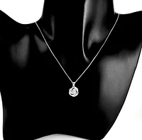 10K White Gold 0.20cttw Diamond Pendant, 18"