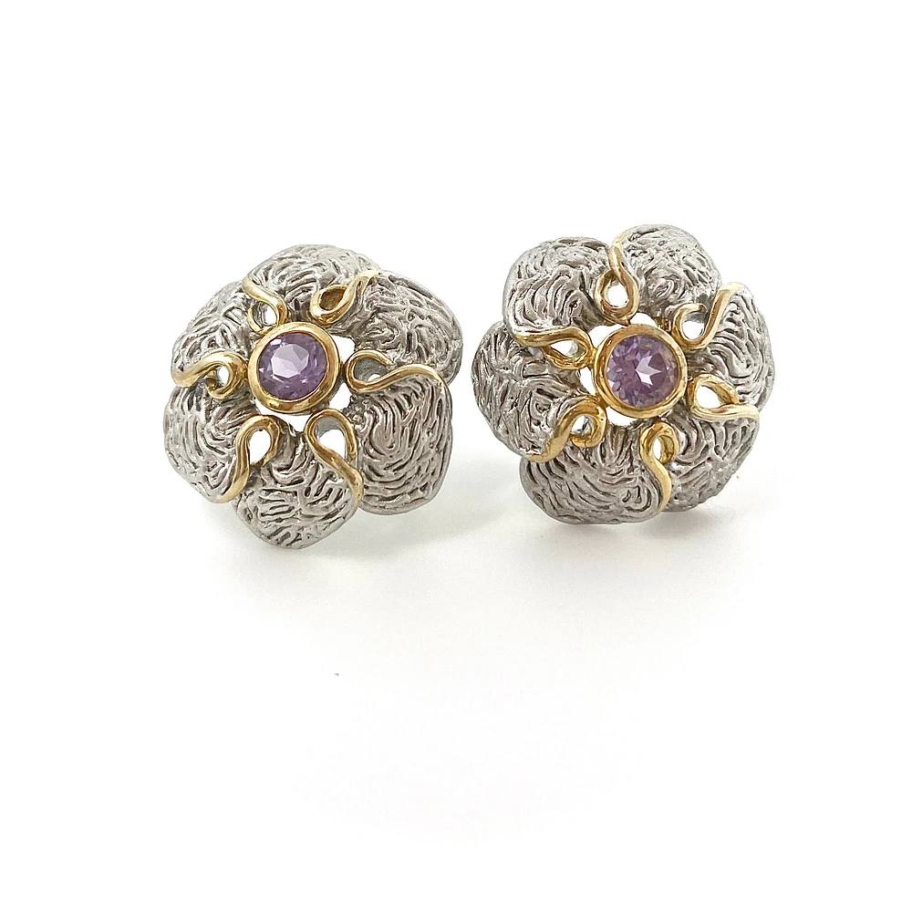 Silver and Amethyst Earrings