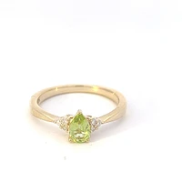 10K Yellow Gold Peridot and Diamond Ring