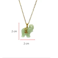 10K Gold Jadeite Elephant Pendant - yellow gold