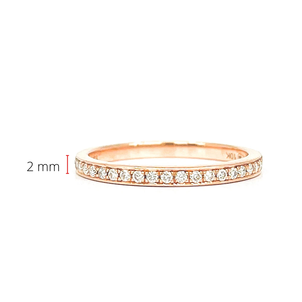 10K Rose Gold 0.15cttw Round Cut Diamond Ring