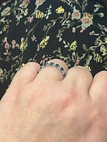 10K White Gold Sapphire & Diamond Ring, size 6.5