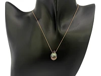 14K Rose Gold Genuine Tahitian Pearl Necklace, 18"