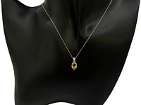 10K White Gold 8x6mm Oval Cut Citrine & 0.022cttw Diamond Pendant, 18"