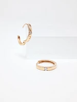 Rose Gold Diamond Hoop Earrings