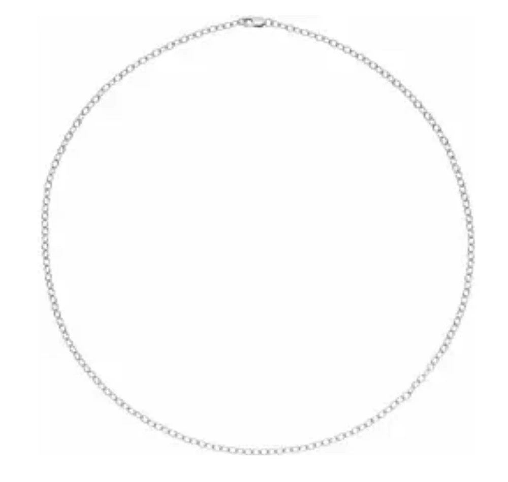 2.5 mm Cable Chain with Lobster Clasp - Various Lengths /