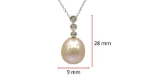 10K Gold Fresh Water Pearl and Diamond Necklace