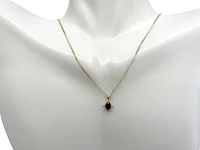 10K Yellow Gold 0.16cttw Sapphire & 0.03cttw Diamond Necklace - 18"