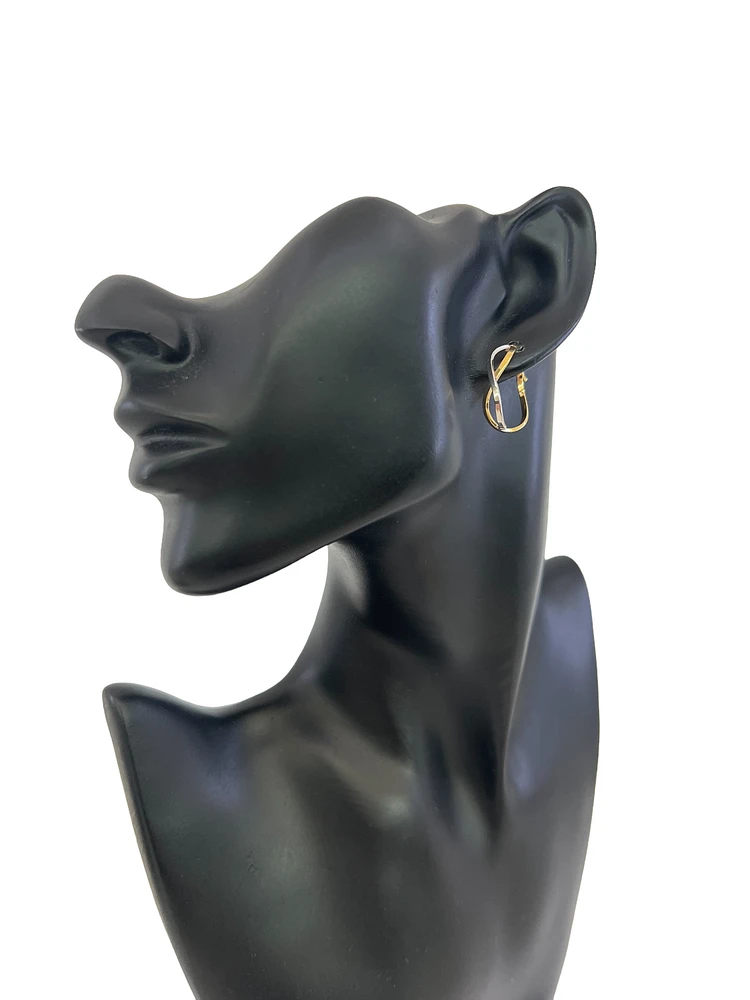 10K Two Tone Gold 23mm Earrings