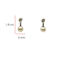 14K White Gold Fresh Water Pearl Earrings