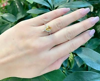 10K White Gold 0.80cttw Genuine Citrine and 0.019cttw Diamond Ring, size 7