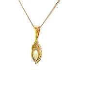 10K Yellow Gold Peridot and Diamond Necklace - 18 Inches