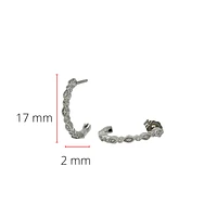 14K White Gold 0.07cttw Diamond Hoop Earrings