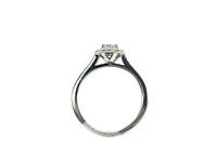14K White Gold 0.69cttw Diamond Halo Engagement Ring - Size 6.5
