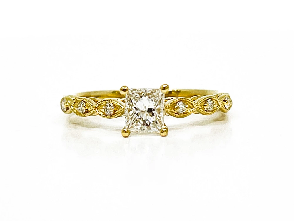 14K Yellow Gold 0.50cttw Diamond Engagement Ring, size 6.5
