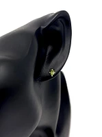 10K Yellow Gold 0.30cttw Peridot & 0.04cttw Diamond Earrings