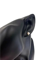 14K Gold 5.5-6mm Cultured Pearl and 0.02cttw Diamond Earrings with Butterfly Backs