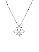 Sterling Silver 0.08cttw Diamond Round Cut Pendant, 18"