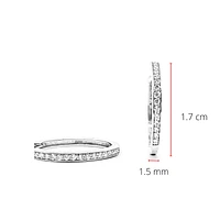 10K White Gold 0.15cttw Diamond Hoop Earrings