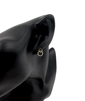 10K Yellow Gold Diamond Infinity / Circle Stud Earrings 0.14cttw