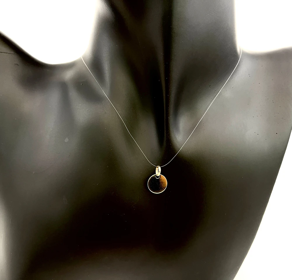 10K Yellow Gold Disc Charm,15MM