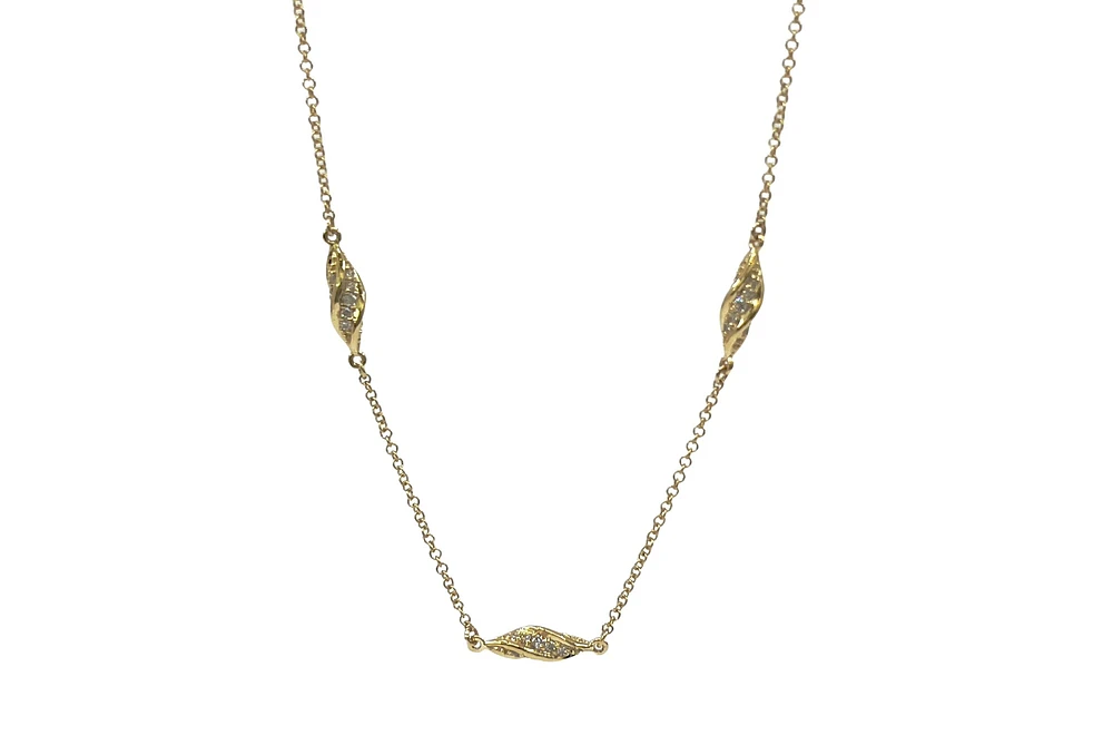 10K Yellow Gold 0.45cttw Diamond Necklace - 20"