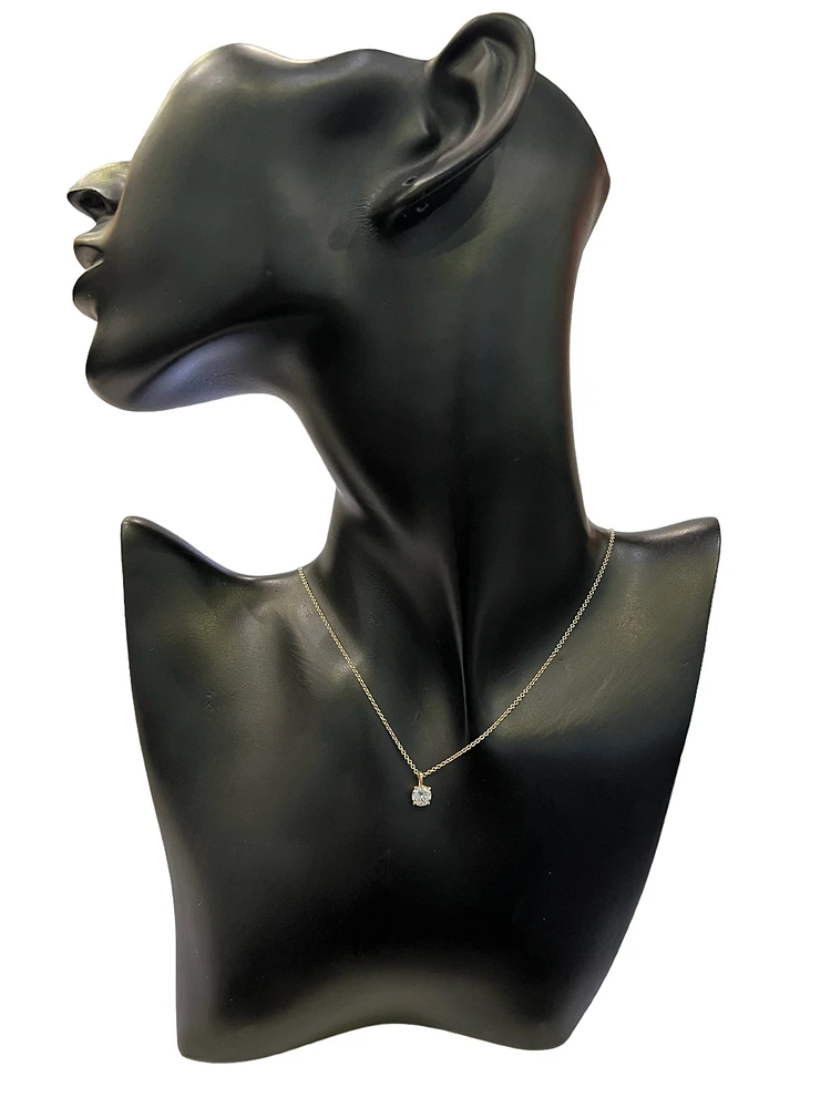 14K Yellow Gold Lab Grown 0.52cttw Round Brilliant Cut Diamond Claw Set Pendant