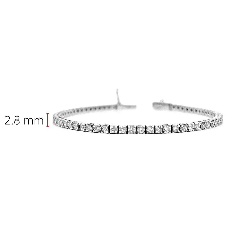 14K White Gold 3.00cttw Diamond Tennis Bracelet, 7"