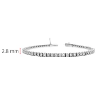 14K White Gold 3.00cttw Diamond Tennis Bracelet, 7"