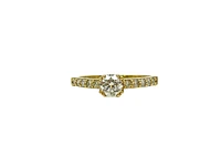 14K Yellow Gold 0.70cttw Canadian Diamond Engagement Ring, size 6.5
