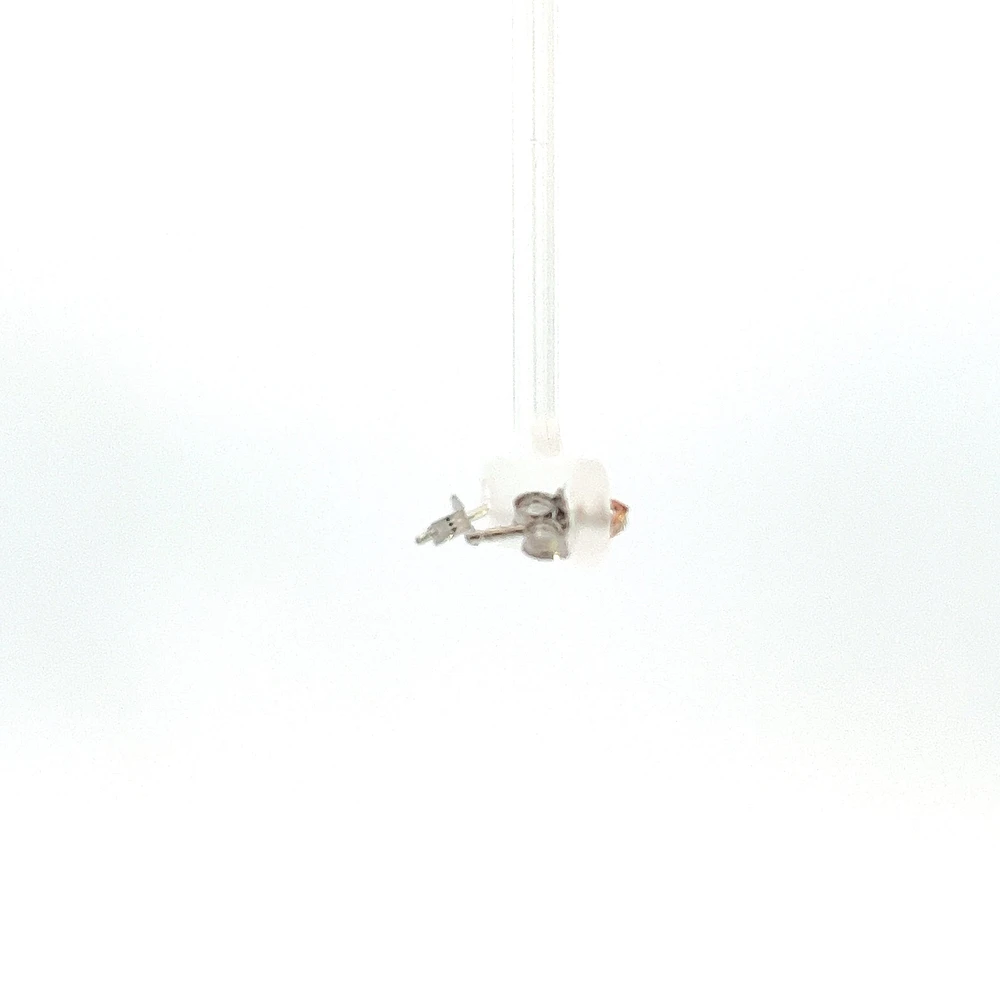 10K White and Rose Gold Diamond Solitaire Earrings 0.06cttw