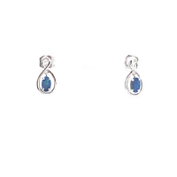 10K White Gold 5mm x 3mm Australian Doublet Opal Earrings