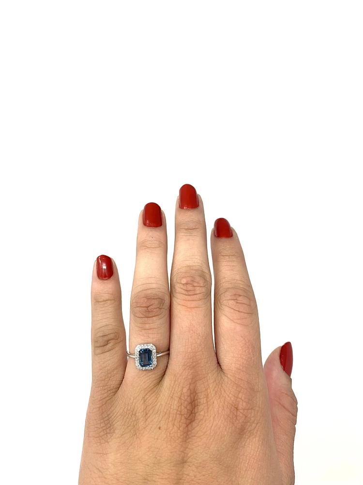 London Blue Topaz & Diamond Ring