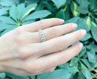 14K White Gold 0.31cttw Yellow, Pink and White Diamond Ring - Size 6.5