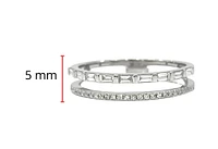 14K White Gold 0.28cttw Baguette Cut & Round Brilliant Cut Diamond Ring, size 6.5