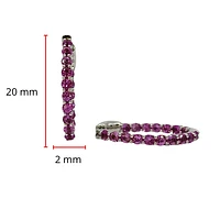 14K White Gold Pink Sapphire Hoop Earrings
