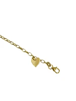 10K Yellow Gold Bracelet with Engravable Heart Dangle, 6.0"