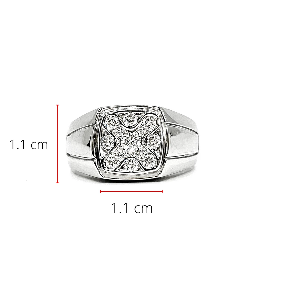 14K White Gold 0.50cttw Diamond Gents Ring, size 10