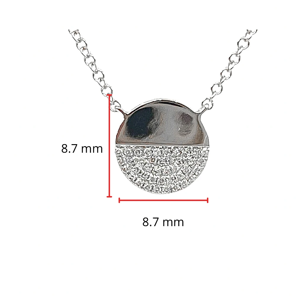 14K White Gold 0.08cttw Diamond Pendant, 18"